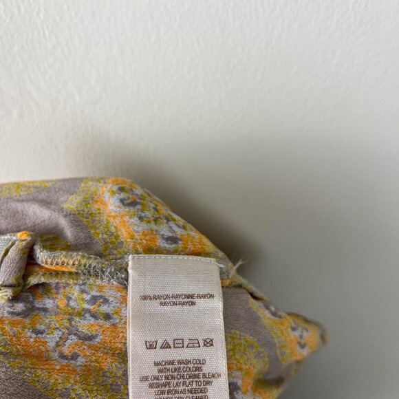 Free People Stone Yellow Printed All A Dream Tie Waist Wrap Shorts. - Picture 5 of 6